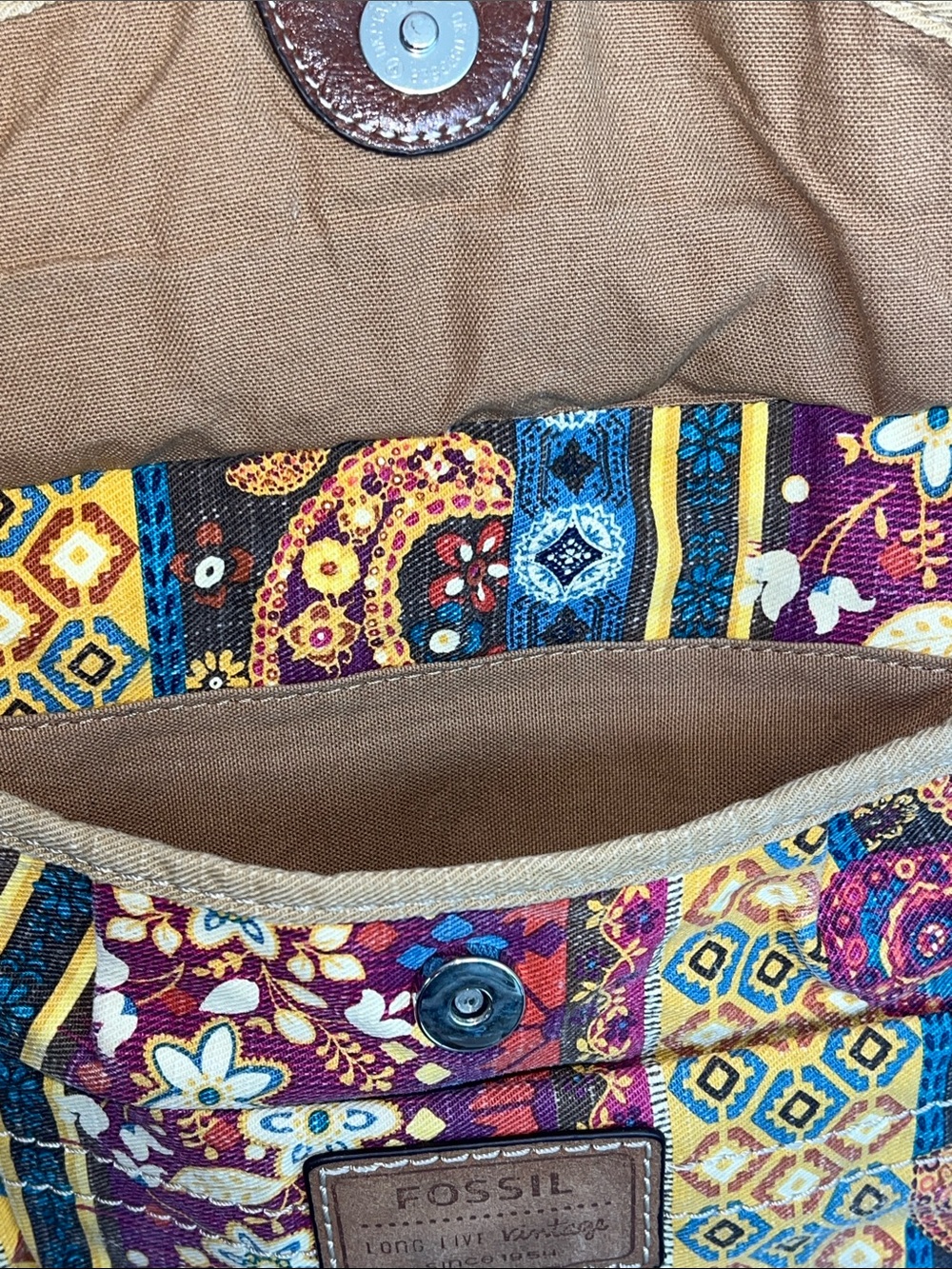 Fossil Multicolor Quilted Patchwork Crossbody Bag - Picture 14 of 16